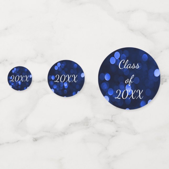 Confettis Royal Blue Bokeh Lights Classe de graduation de 20 (Devant)
