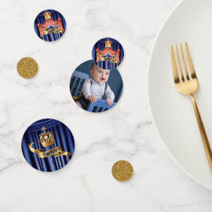 Confettis Royal Blue Gold Prince Anniversaire