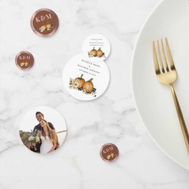 Confettis Rustique Botanique Automne Citrouille Mariage de a (Créateur téléchargé)