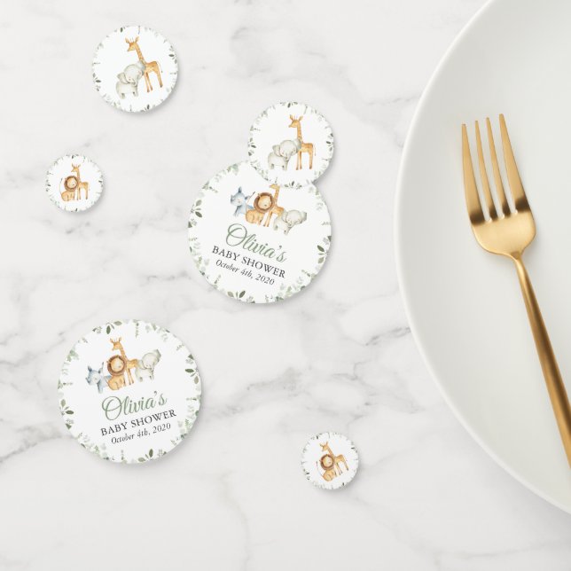 Confettis Safari Animaux, Jungle, Animaux sauvages, Baby sho (Groupe)