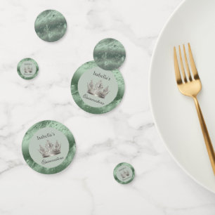 Confettis Sage Green Metallic Tiara Quinceañera