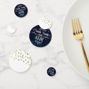 Confettis Scintille Petite Étoile Or Bleu Blanc Baby Shower