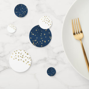 Confettis Scintillement Petites Étoiles Or Bleu Blanc Baby S