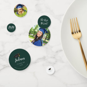 Confettis Script de graduation Photo Green Grad 2024 Party