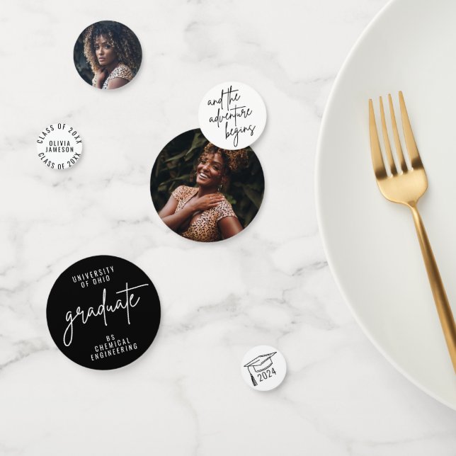 Confettis Script de l'université moderne photo personnalisée (Groupe)