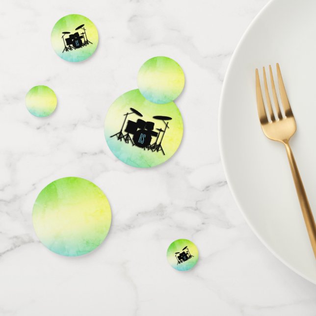 Confettis Set de batterie Monogram Green (Groupe)