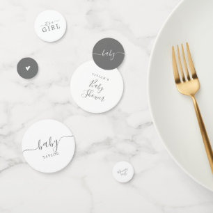 Confettis Silver minimaliste C'est un Baby shower de fille