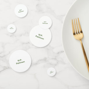 Confettis Simple minimal vert ajoutez votre texte nom photo