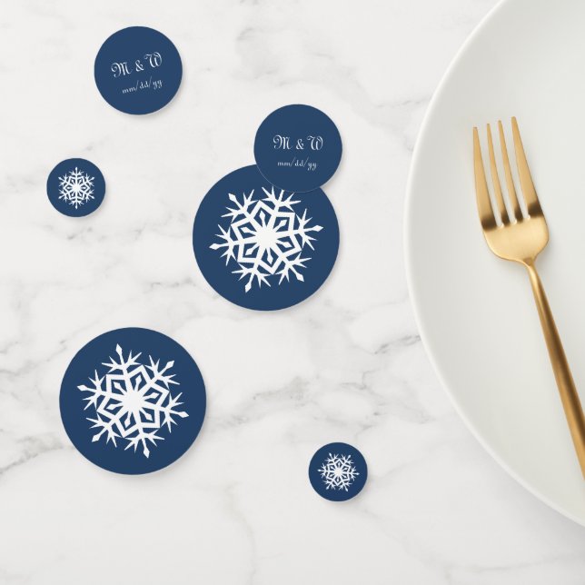 Confettis Snowflakes d'hiver dans la Table de Marine Confett (Groupe)