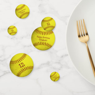Confettis softball jaune vif thème filles sport fête