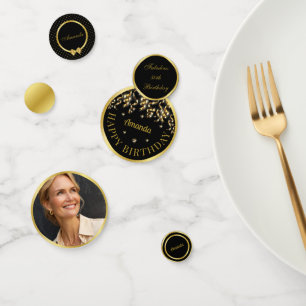 Confettis Soirée d'anniversaire Elegant Black And Gold Surpr