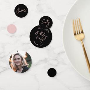 Confettis Soixante Moderne Anniversaire 60 ans Or Rose & N