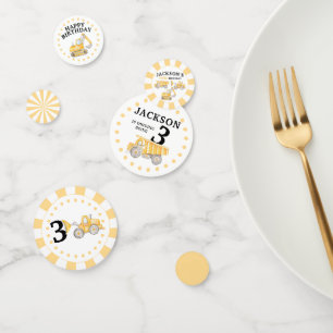 Confettis Sous chantier camions garçon table d'anniversaire