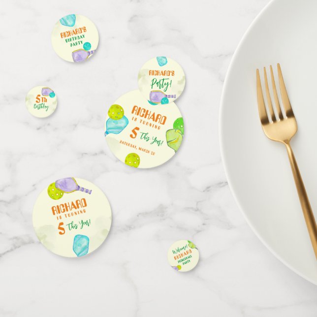 Confettis Sports Party Watercolor Pickleball thème Anniversa (Groupe)