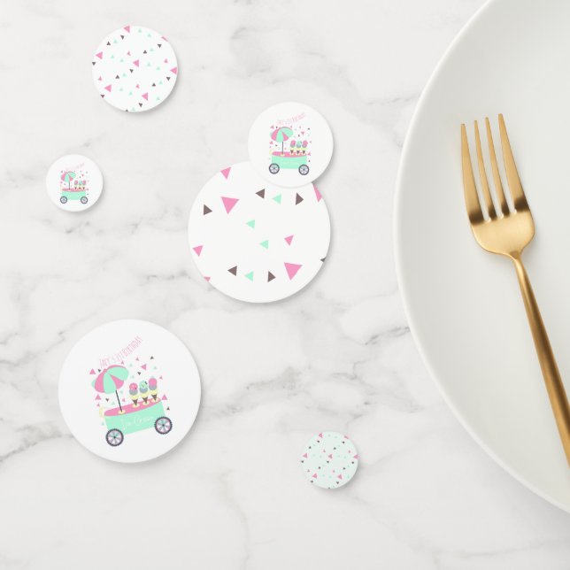 Confettis Stand de glace rose sucré pour fête d'anniversaire (Groupe)