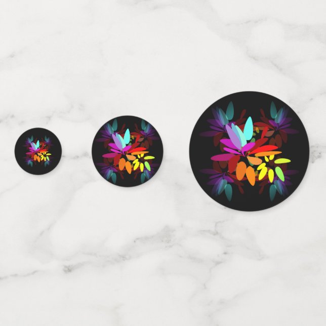 Confettis Style moderne hippie psychédélique Couleurs arc-en (Devant)