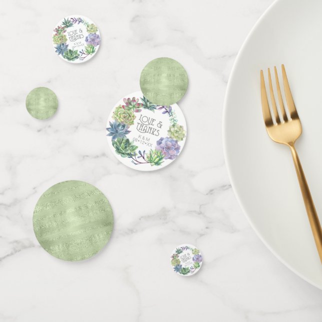 Confettis Succulents et Mariage étincelant Wreath Green ID51 (Groupe)