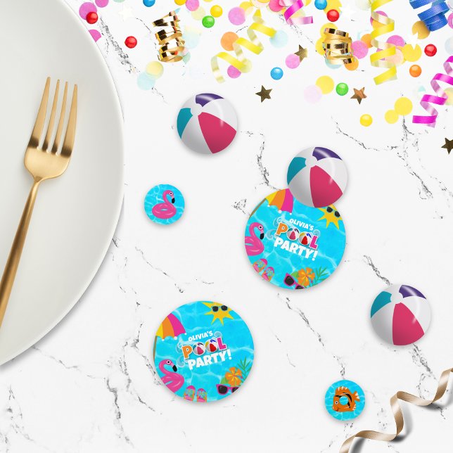 Confettis Summer Fun Pool Party Nom personnalisé (Personalized confetti for the perfect pool party!)