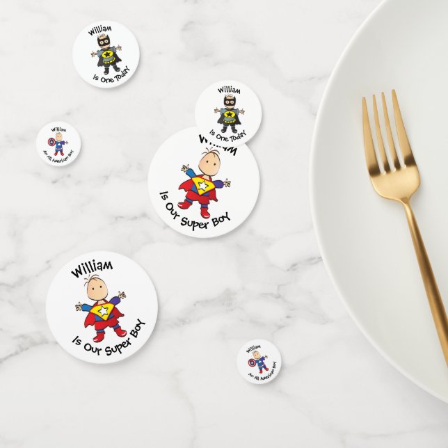 Confettis Super Heroes Super Boy Premier anniversaire Table  (Groupe)