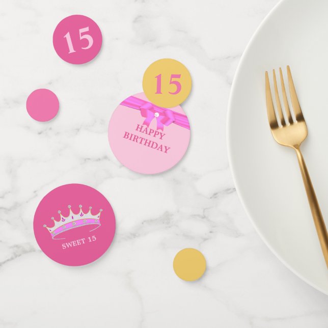 Confettis Sweet 15th, 16th Birthday on Rose Gold (Groupe)