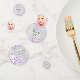 Confettis Sweet 16 fête argent violet parties scintillant ro