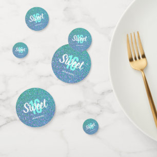 Confettis Sweet 16 Turquoise Blue Parties scintillant person