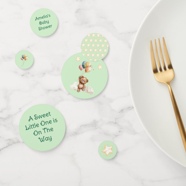 Confettis Sweet Little One sur le chemin Baby shower vert (Groupe)