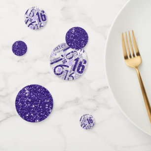 Confettis Sweet sixteen Sparkle Word Cloud Purple ID265