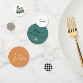 Confettis Table d'aquarelle Citrouille bleu rustique Confett