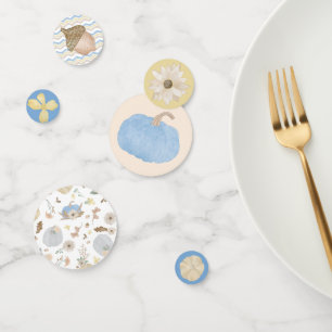 Confettis Table de Baby shower d'automne Citrouille bleu Con