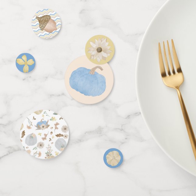 Confettis Table de Baby shower d'automne Citrouille bleu Con (Groupe)