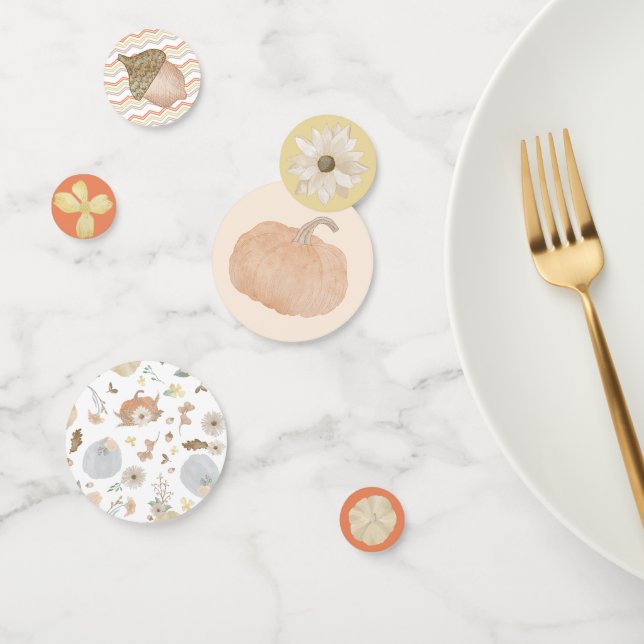 Confettis Table de Baby shower d'automne Citrouille orange C (Groupe)