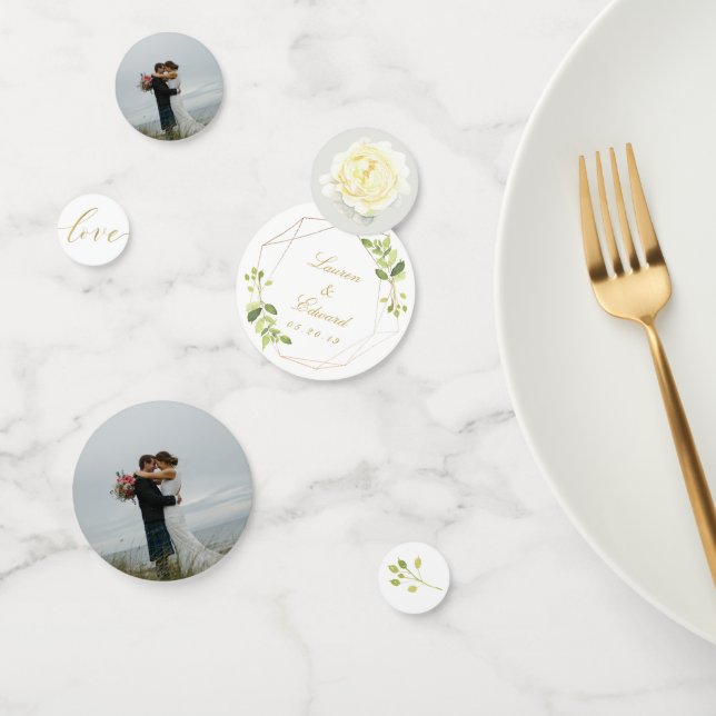 Confettis Table de mariage avec verdure géométrique moderne (Groupe)