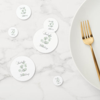 Confettis Table de mariage botanique Eucalyptus & Papillon