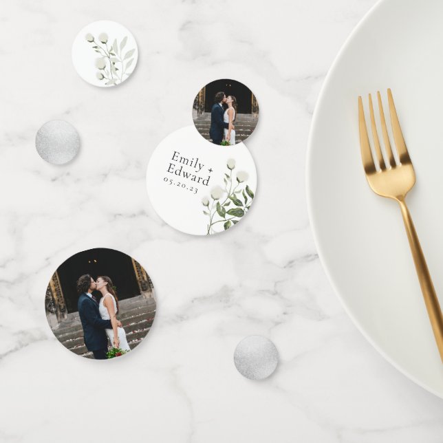 Confettis Table de mariage élégante avec verdure de sauge et (Groupe)