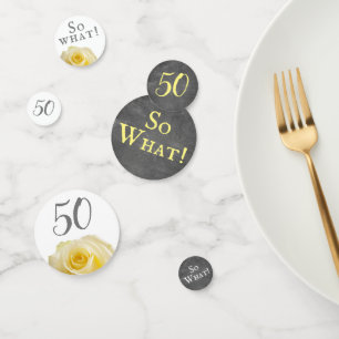 Confettis Tableau noir rose jaune moderne 50e anniversaire F