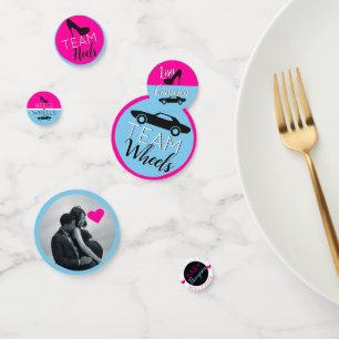 Confettis Talons et roues - Noir Voiture Photo rose et bl