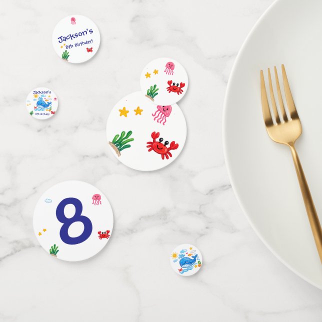 Confettis Thème de baleine Fête d'anniversaire d'été pour en (Groupe)