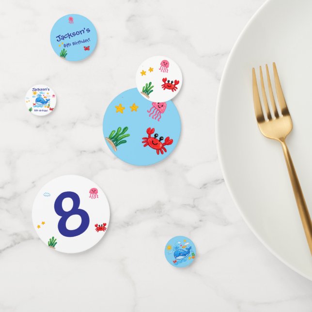 Confettis Thème de baleine pour l'anniversaire des enfants F (Groupe)