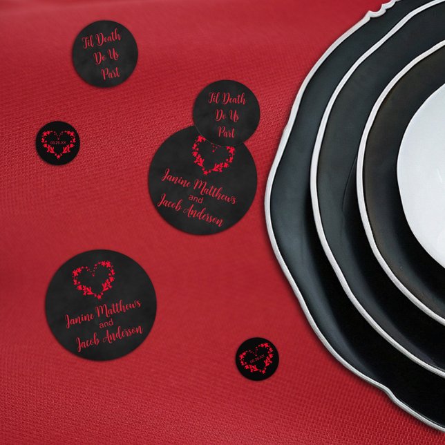 Confettis Til Death Do Us Part Gothique Noir et Noir (Créateur téléchargé)