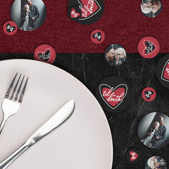 Confettis Til Death Heart Metal Font Initiales Photos Mariag (Créateur téléchargé)