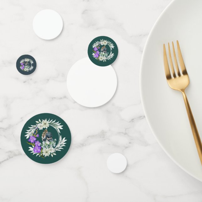 Confettis Timeless love story dark teal (Groupe)