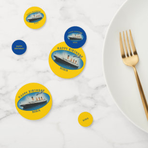 Confettis Titanic Birthday Yellow RMS White Star Line Ship  