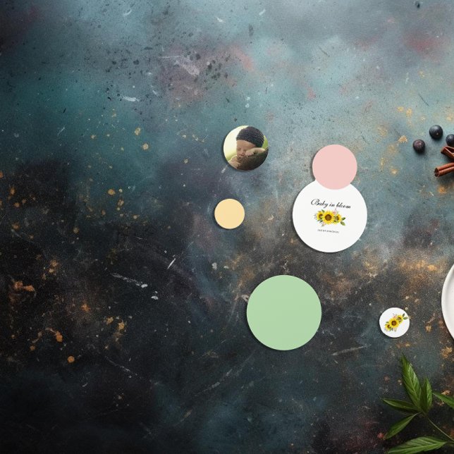 Confettis Tournesol Aquarelle rose Baby shower Floral (Sunflower Watercolor Pink Floral Baby Shower Confetti.)