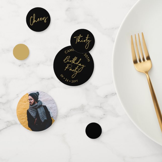 Confettis Trente | Fête d'anniversaire moderne 30 ans or et  (Groupe)
