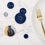 Confettis Trente | Silver & Navy Modern 30th Birthday Photo<br><div class="desc">Ajoutez des détails à votre journée spéciale avec cet élégant confetti de table photo de 30 ans. Ce design présente un script de brosse chic "Thirty",  "Cheers",  "Birthday" en combinaison bleu marine et argent. D'autres conceptions et fournitures de fête sont disponibles à ma boutique BaraBomDesign.</div>