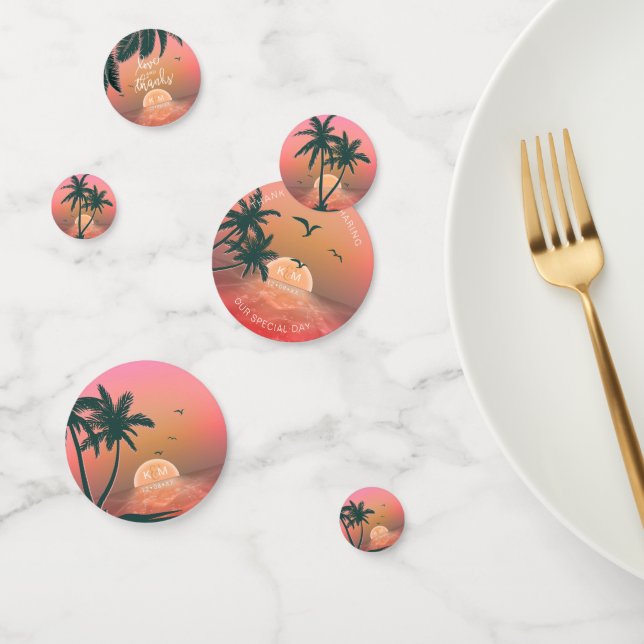 Confettis Tropical Isle Sunrise Mariage Pink ID581 (Groupe)