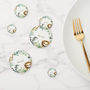 Confettis Tropical Jungle Safari Animaux Green Feuilles Part