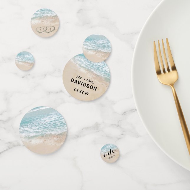 Confettis Tropical Vintage Beach Heart Shore Mariage (Groupe)