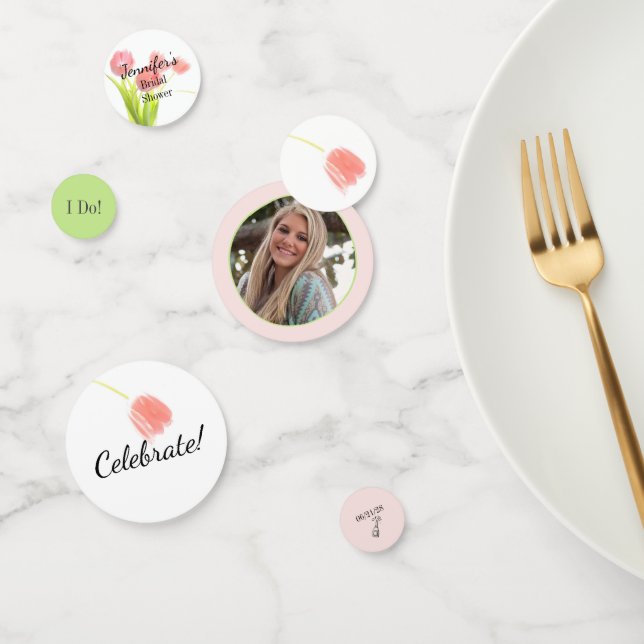 Confettis Tulipes Mariées Rose Tendre (Groupe)